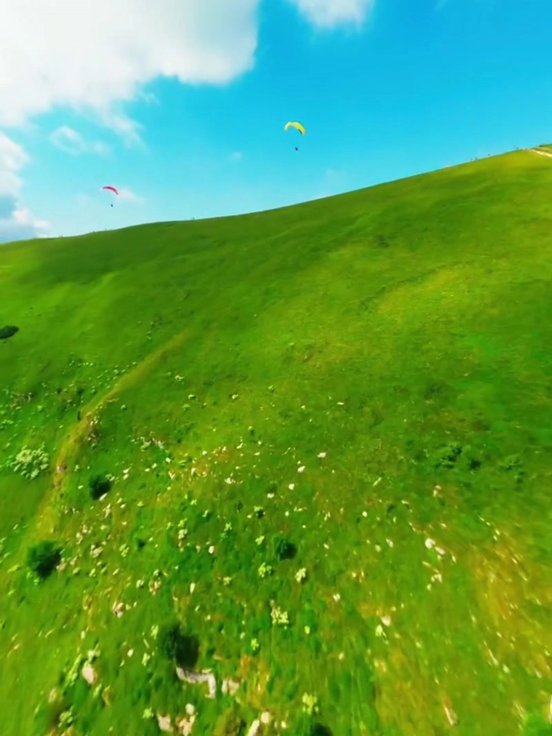 Breathtaking perspective of skydiving above clouds